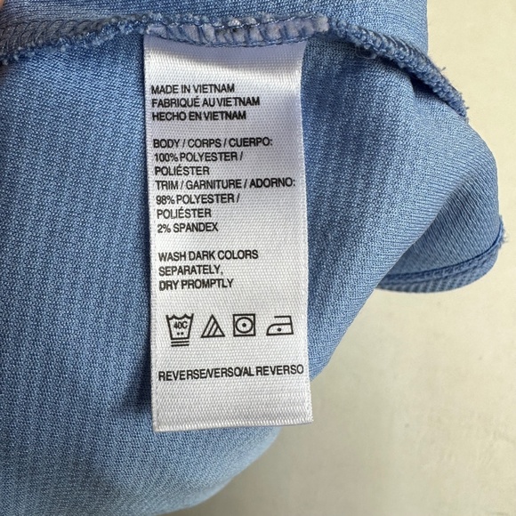 Izod Golf Blue Sleeveless Polo Shirt - Picture 4 of 5